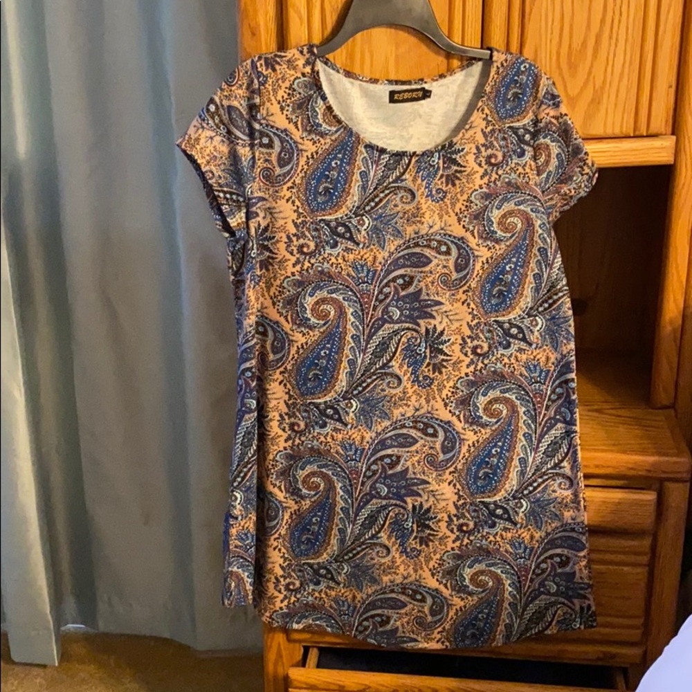 Paisley long tunic top